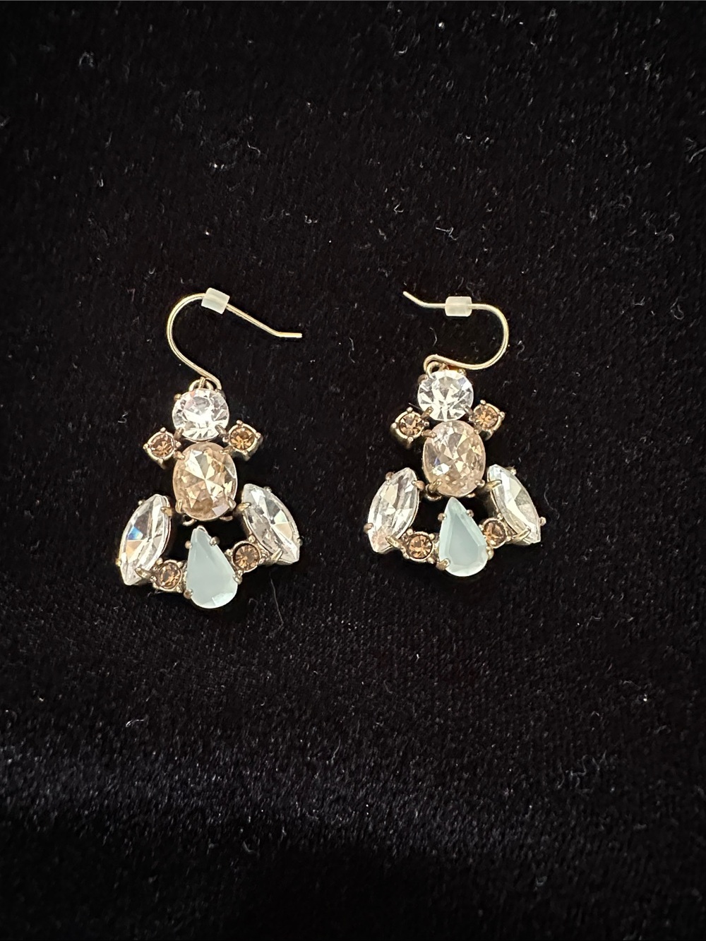 J Crew NWOT Crystal and Pale Blue Teardrop Dangle Earrings - Women Jewelry